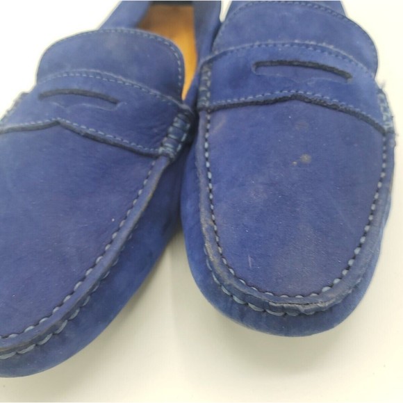 Mercanti Fiorentini Loafer driving shoes Slip On Suede Size 9.5 Made Brazil Blue - Picture 8 of 11